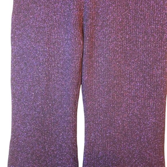 JOOSTRICOT Sparkly Metallic Thread Knit Flare Hippie/70's Pants Feminine Size S - Picture 10 of 15